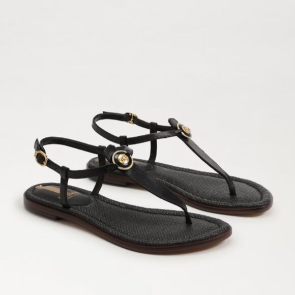 SAM EDELMAN - Gigi signet Sandal - Black Leather - Picture 1 of 1